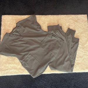 Heather Grey Cuddl Duds Scrub bottom